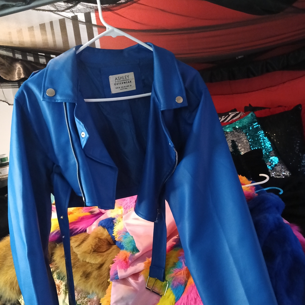 Ashley By 26 International Vibrant Blue Leather Jacket